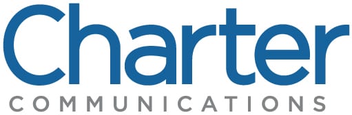 (Charter logo) Company name in large blue text: CHARTER. Below company name in grey: COMMUNICATIONS